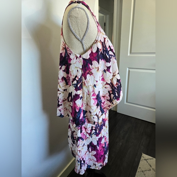 NWT Small Glamorous Botanical Artist Purple Floral Print Dress - Picture 7 of 14